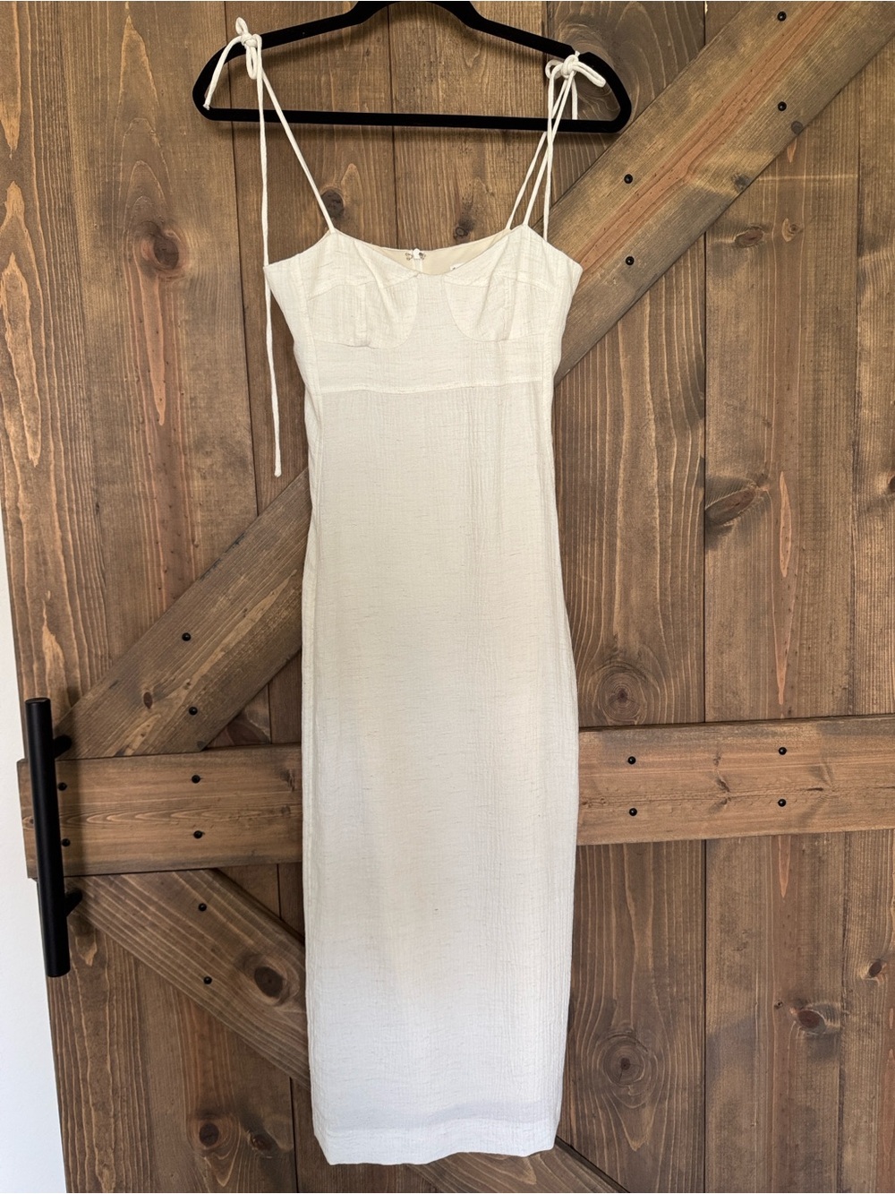 Mango MNG White Spaghetti Strap Midi Dress Size XXS